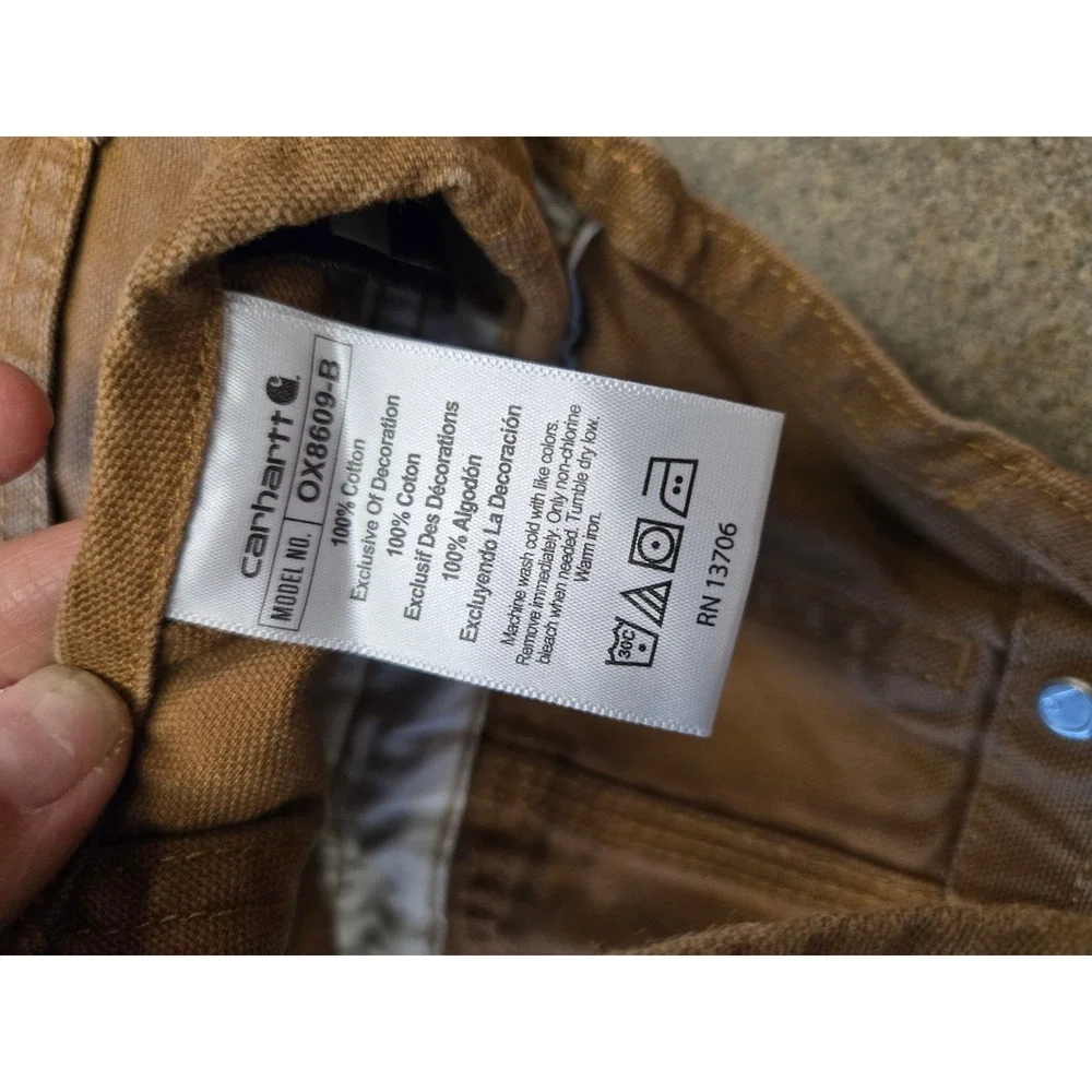 Carhartt Canvas Duck Bib‎ Workwear Overalls Brown 6M